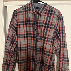 Banana Republic Orange/Red and Blue Casual Button Down Shirt